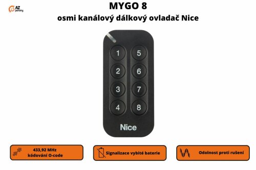 MYGO8 - OSMIKANÁLOVÝ DÁLKOVÝ OVLADAČ NICE